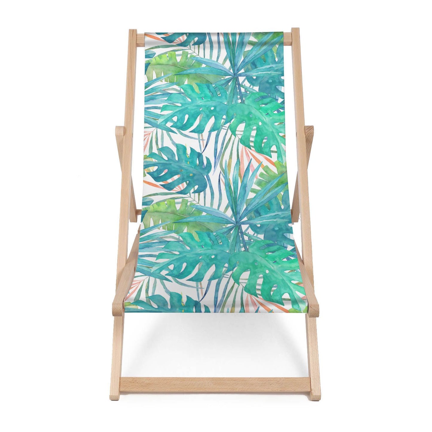 Holz Liegestuhl Watercolor Palm Leaves