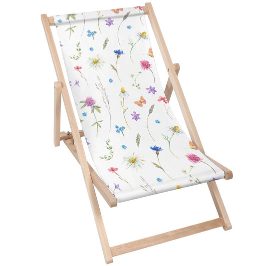 Holz Liegestuhl Watercolor Wild Flowers
