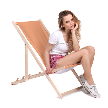 Holz Liegestuhl Beige - esunbed