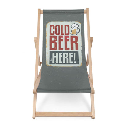 Holz Liegestuhl Cold Beer Here
