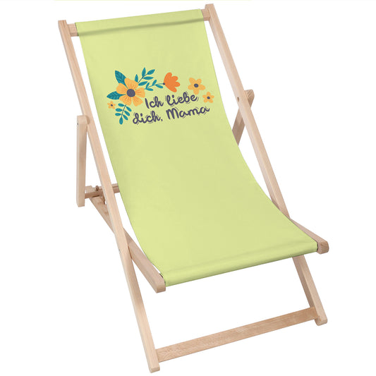 Holz Liegestuhl Ich liebe dich Mama Grün