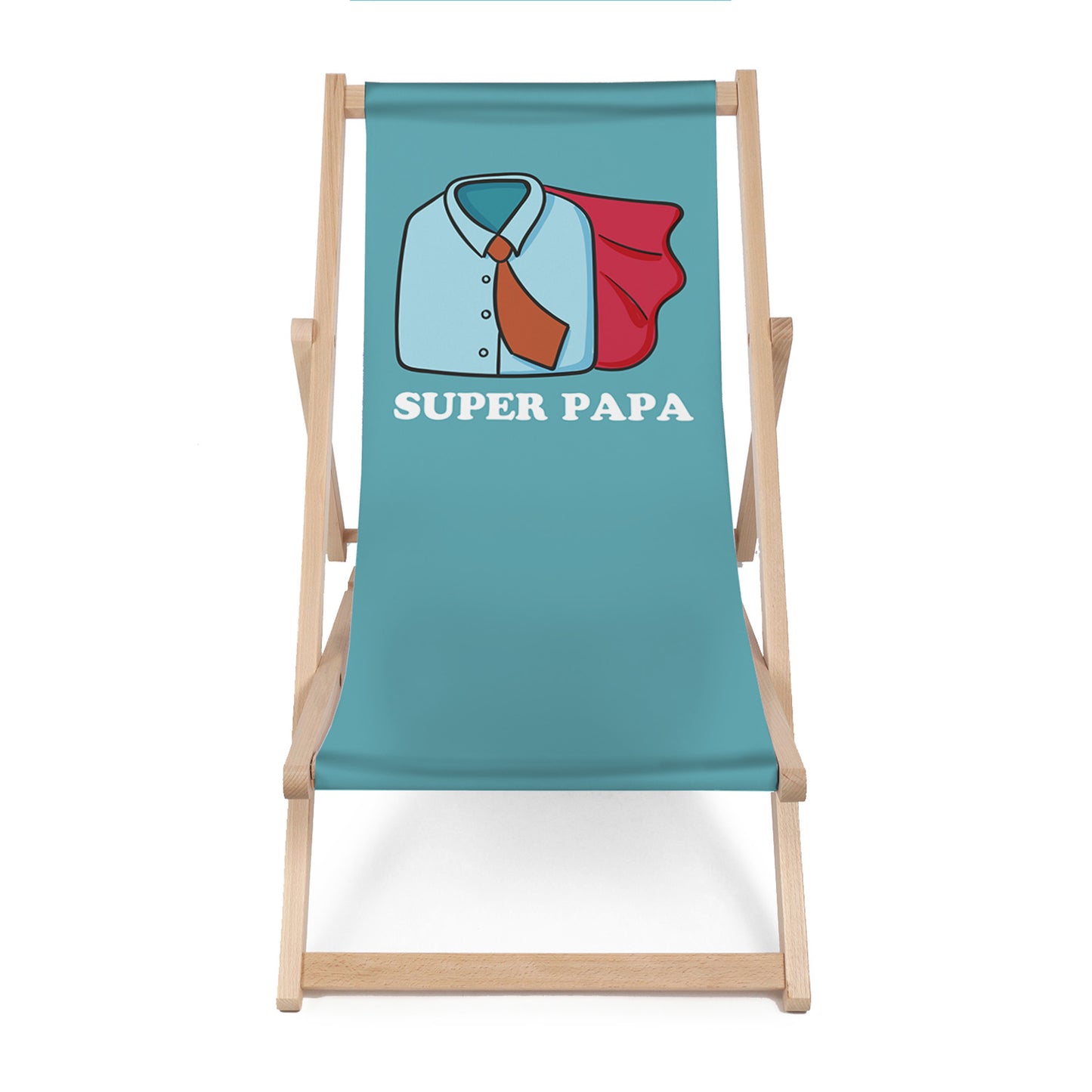 Holz Liegestuhl Superheld Papa