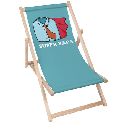Holz Liegestuhl Superheld Papa