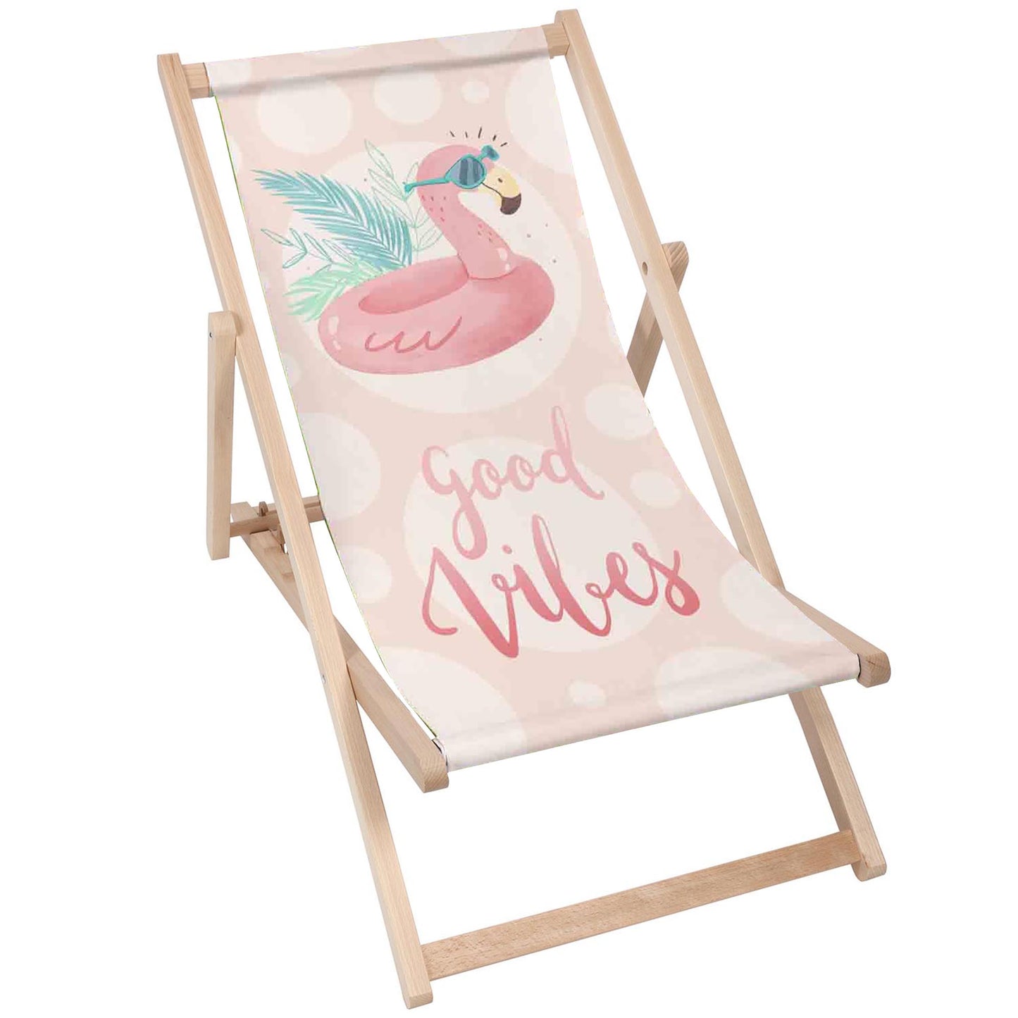 Holz Liegestuhl Flamingo Good Vibes – eSunbed