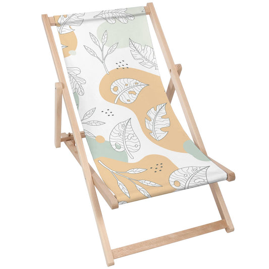 Holz Liegestuhl Linear Tropical Leaves