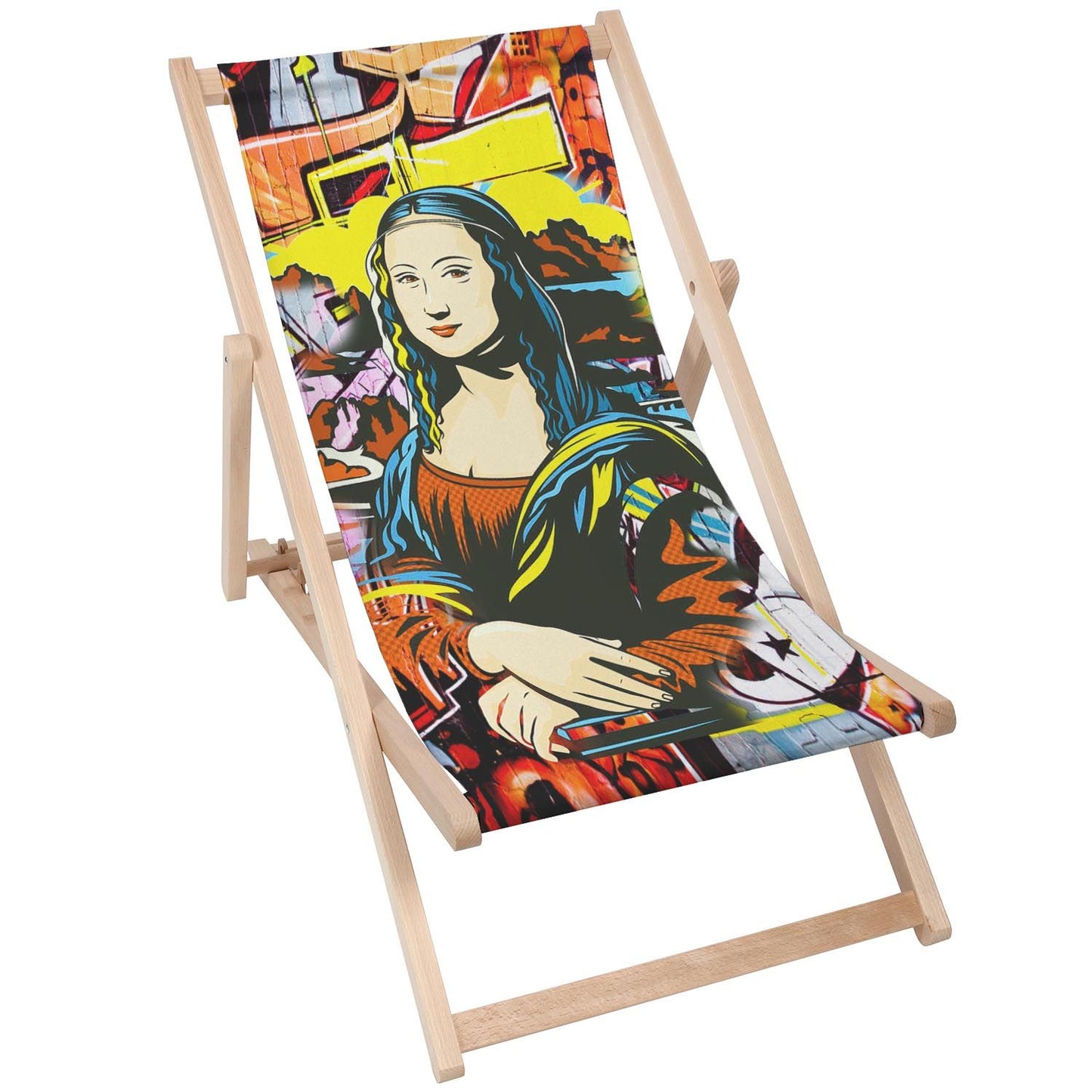 Holz Liegestuhl Mona Lisa Yellow