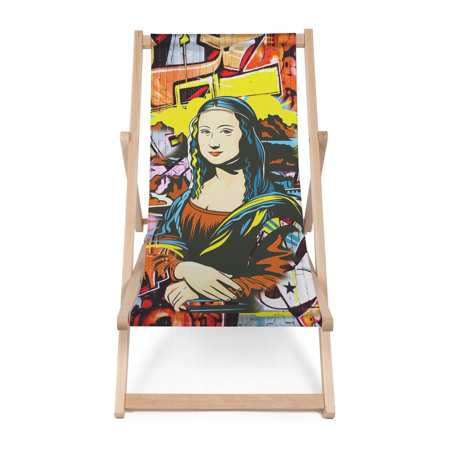 Holz Liegestuhl Mona Lisa Yellow