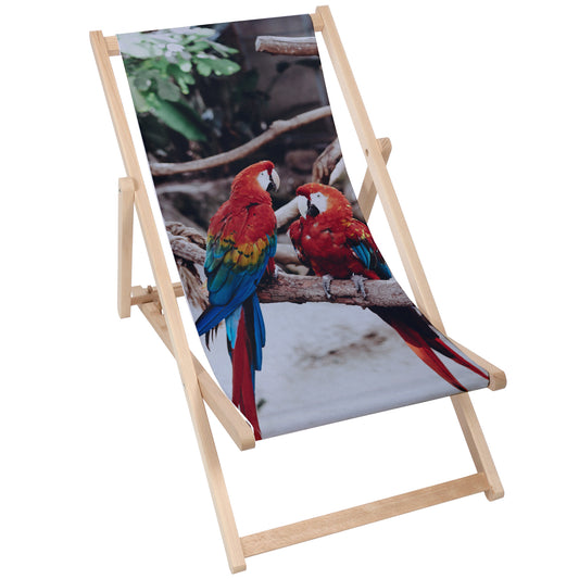 Holz Liegestuhl Parrots