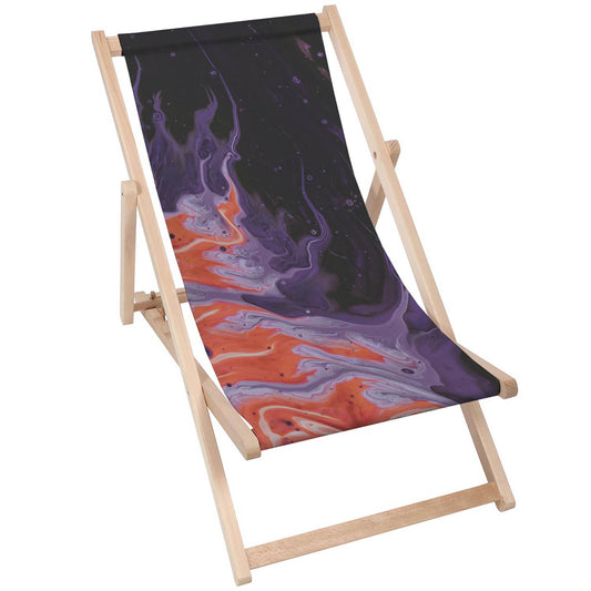 Holz Liegestuhl Red Cosmic Lava