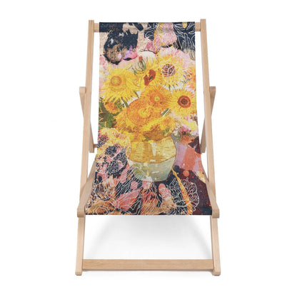 Holz Liegestuhl Sunflowers