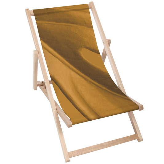 Holz Liegestuhl Boho Golden Monstera - esunbed