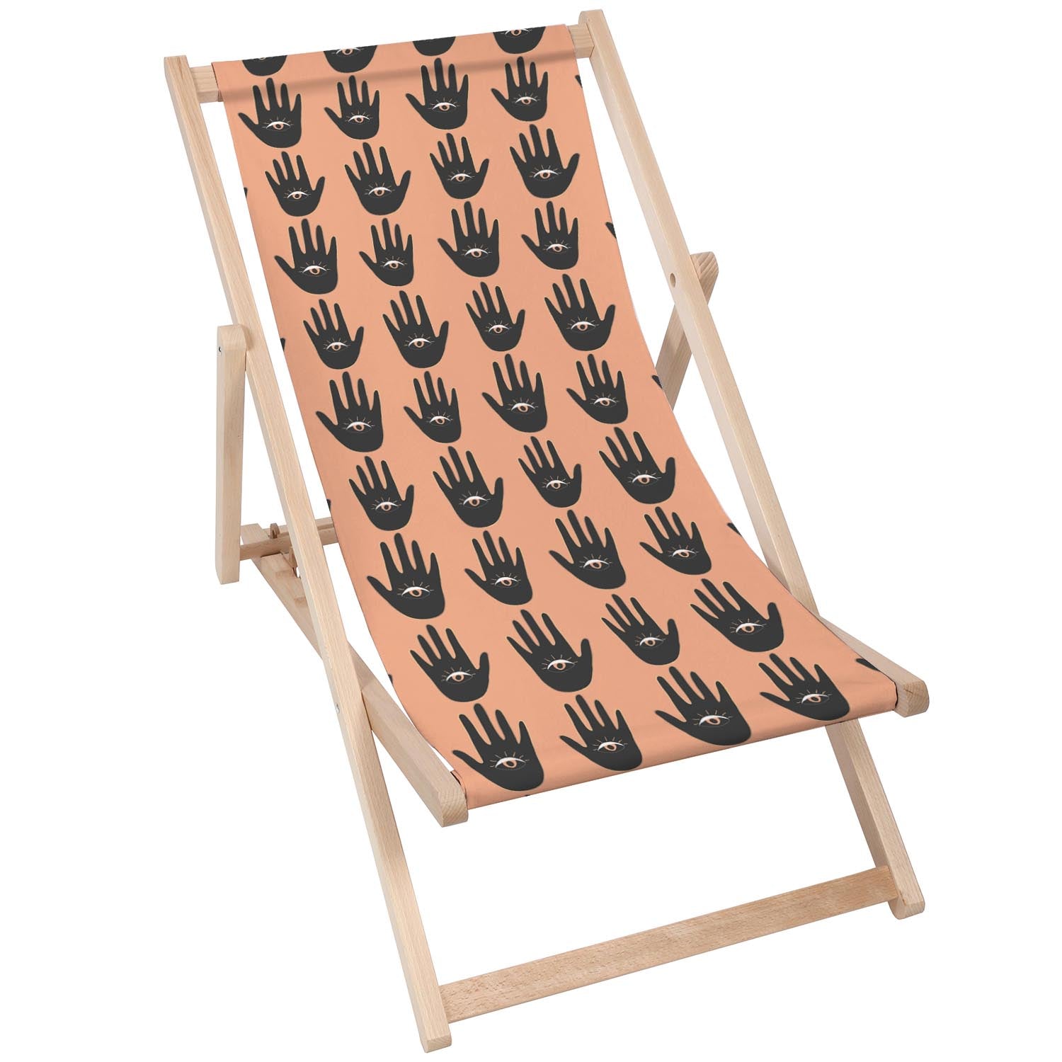 Holz Liegestuhl Boho Hands Pattern - esunbed