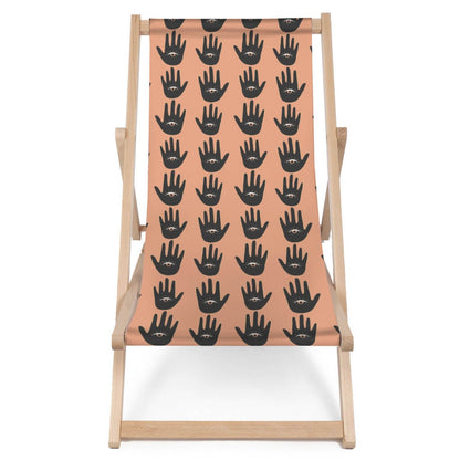 Holz Liegestuhl Boho Hands Pattern - esunbed