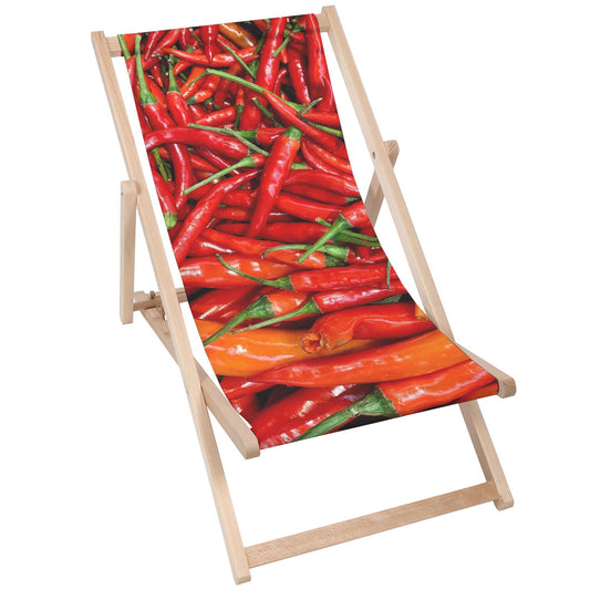 Holz Liegestuhl Chilli Peppers