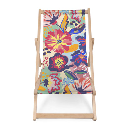 Holz Liegestuhl Hand Paint Flower