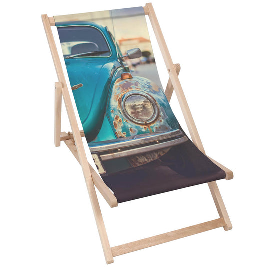 Holz Liegestuhl Old Blue Car