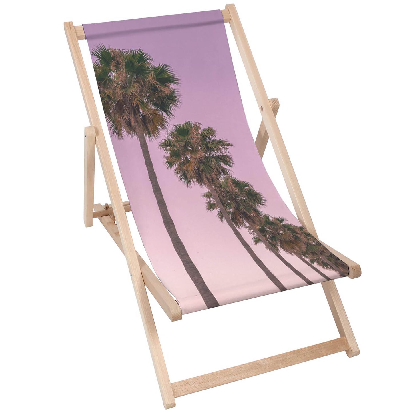 Holz Liegestuhl Pink Sky Palms