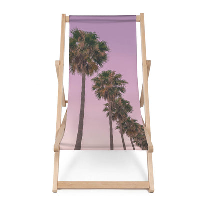 Holz Liegestuhl Pink Sky Palms