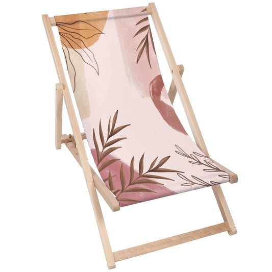 Holz Liegestuhl Watercolour Abstract Leaves