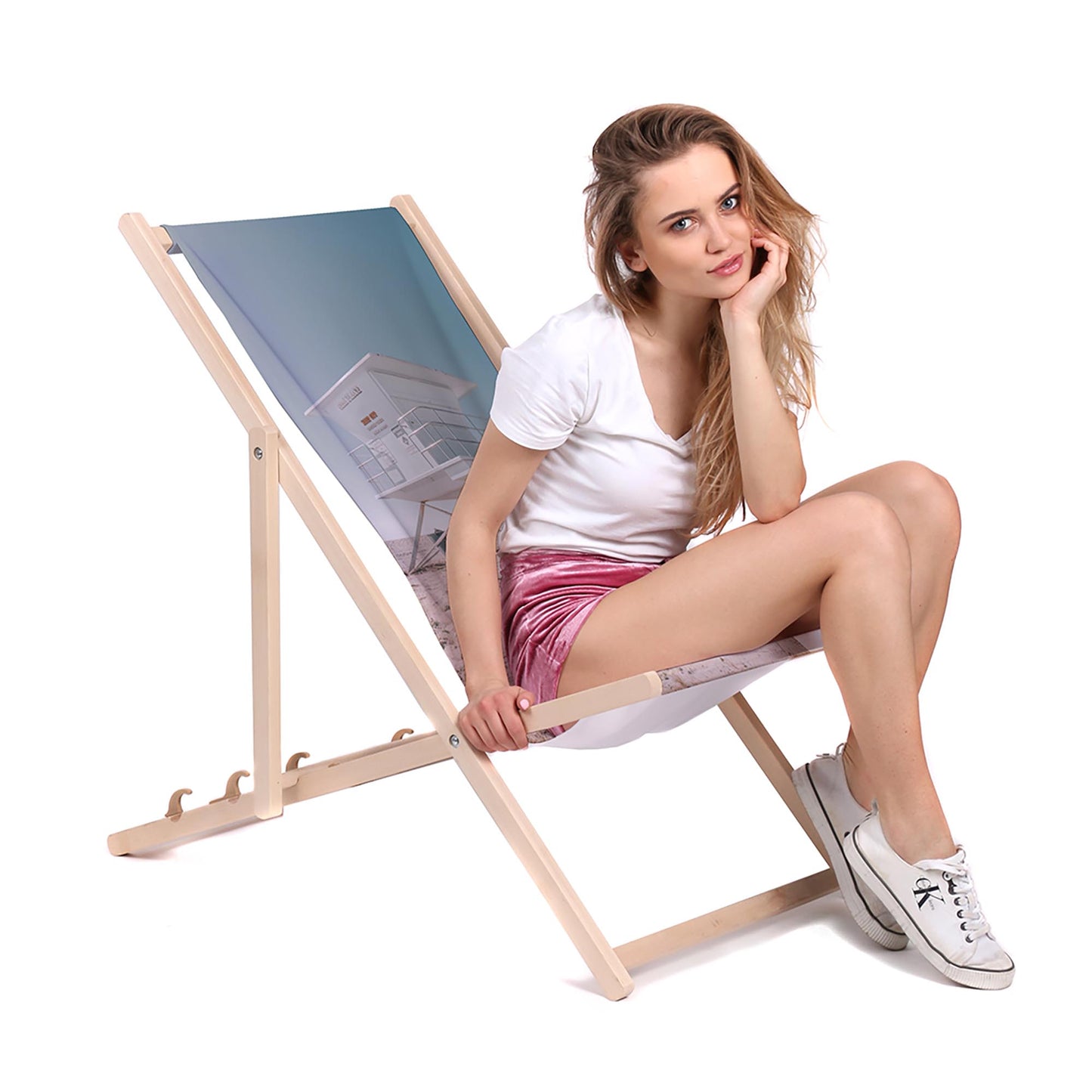 Holz Liegestuhl White Lifeguard Tower