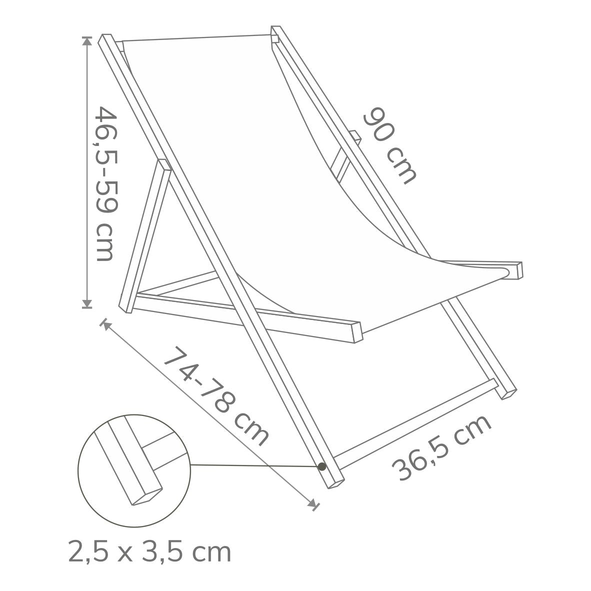 Liegestuhl für Kinder Stripes