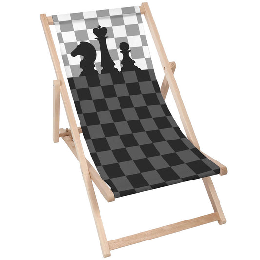 Holz Liegestuhl Chessboard