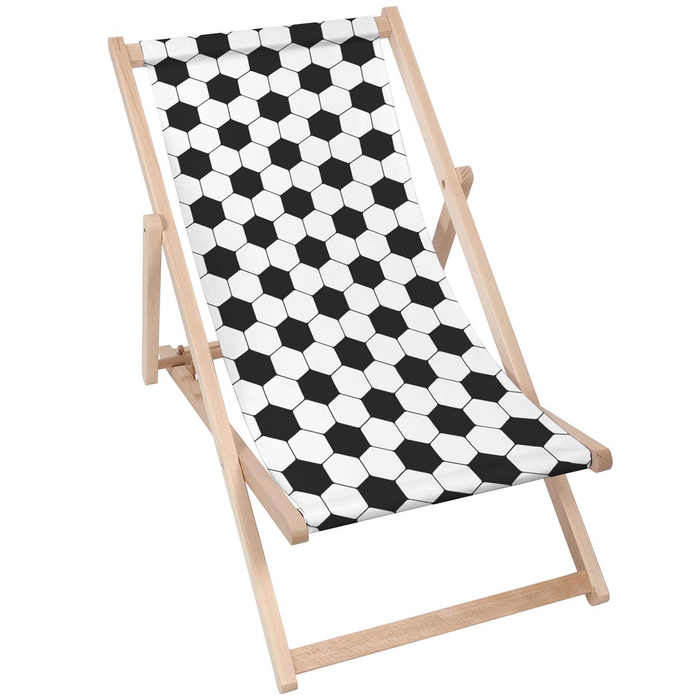 Holz Liegestuhl Football Black