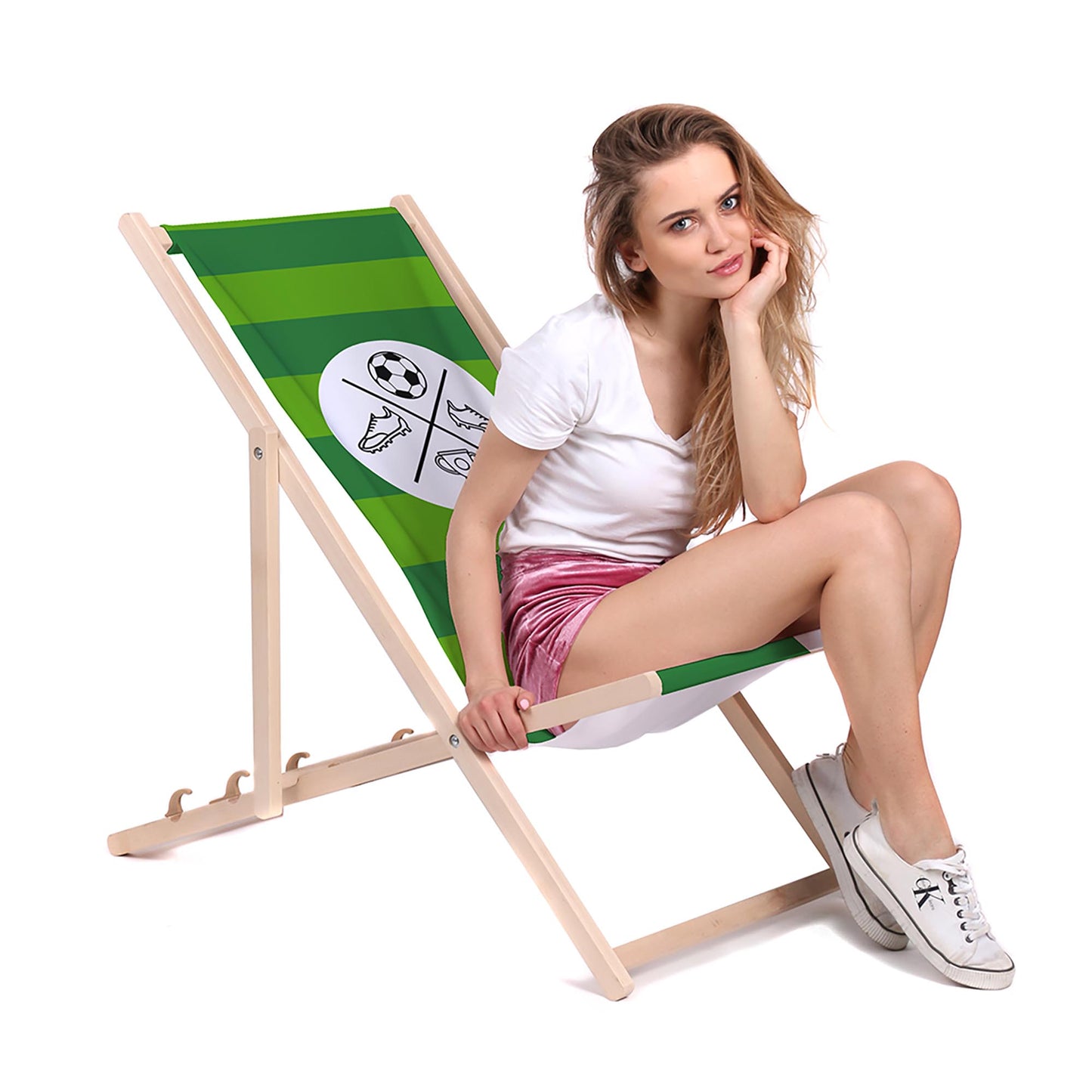 Holz Liegestuhl Football