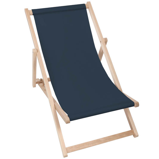 Holz Liegestuhl Navy - esunbed